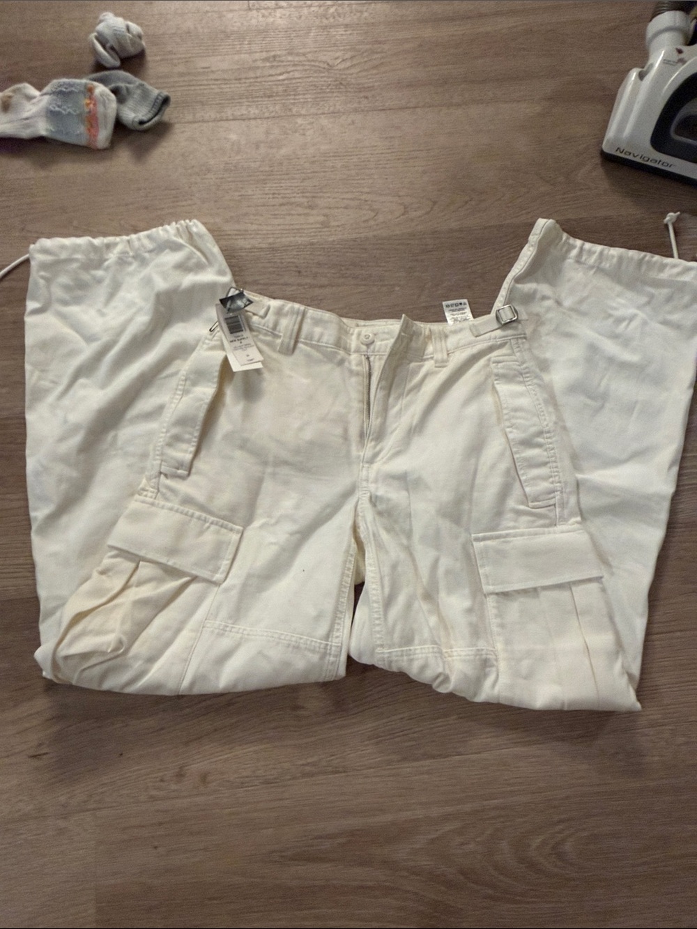 Cream Cargo Pants